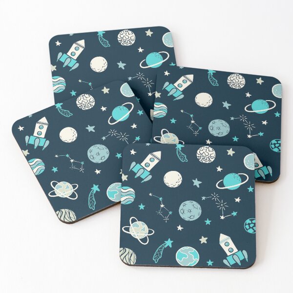 Item preview, Childish seamless pattern. hand drawn space elements space, rocket, star, planet, space probe. Trendy kids vector illustration designed and sold by Yevheniia Hulinska.