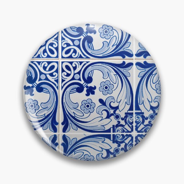 Item preview, Blue ceramic tiles print designed and sold by kapotka.