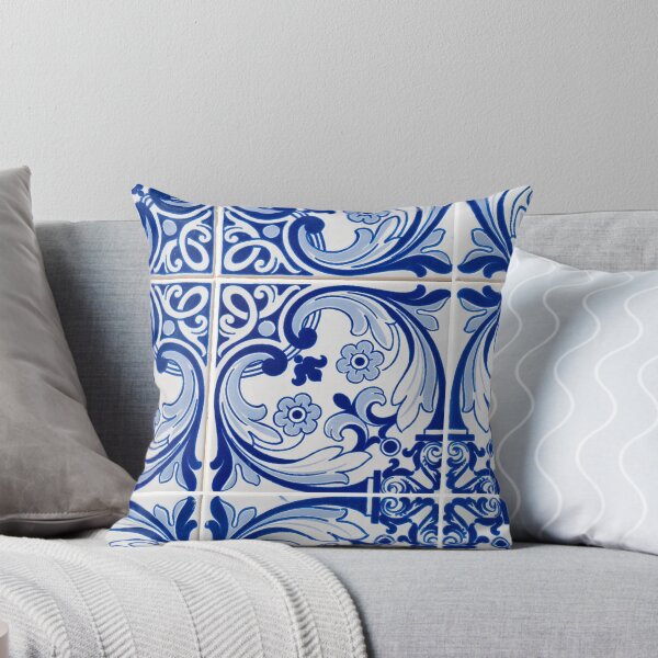 Item preview, Blue ceramic tiles print designed and sold by kapotka.