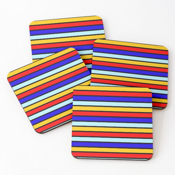 Item preview, Red And Blue Contrast Yellow Stripes designed and sold by TM Selvam.