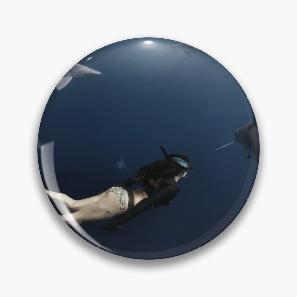 Item preview, Female diver in a school of sharks designed and sold by Ronald Missick.