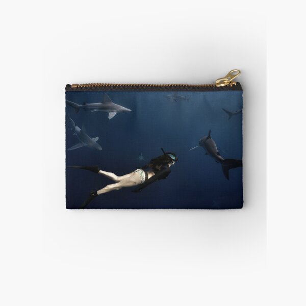 Item preview, Female diver in a school of sharks designed and sold by Ronald Missick.