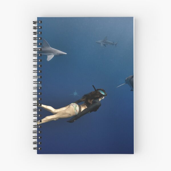 Item preview, Female Diver Swimming with Sharks designed and sold by Ronald Missick.