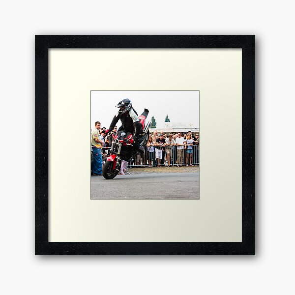 motorcycle stunt 005 Framed Art Print
