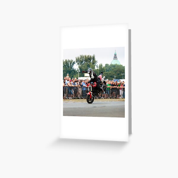 motorcycle stunt 006 Greeting Card
