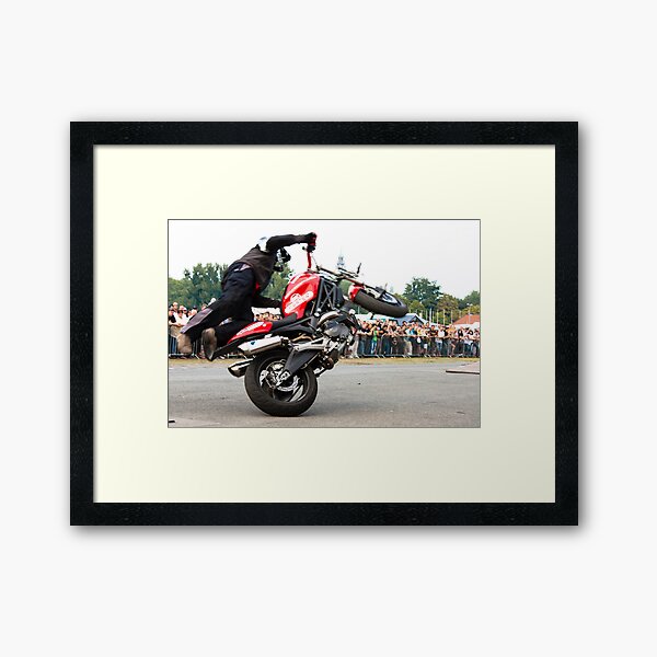 motorcycle stunt 008 Framed Art Print