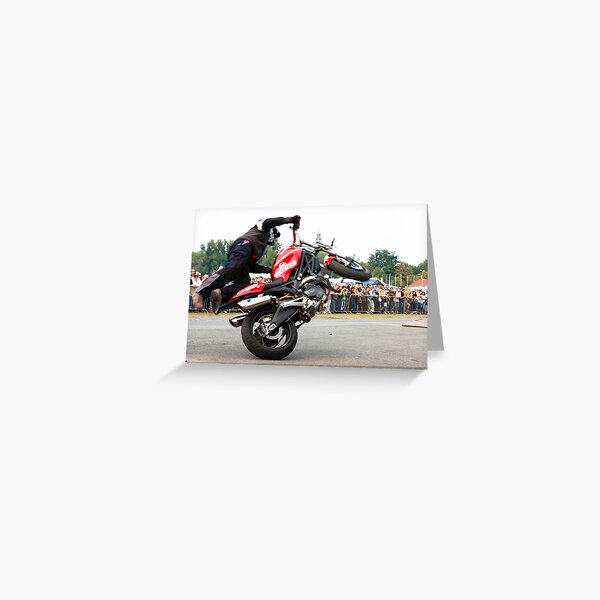 motorcycle stunt 008 Greeting Card