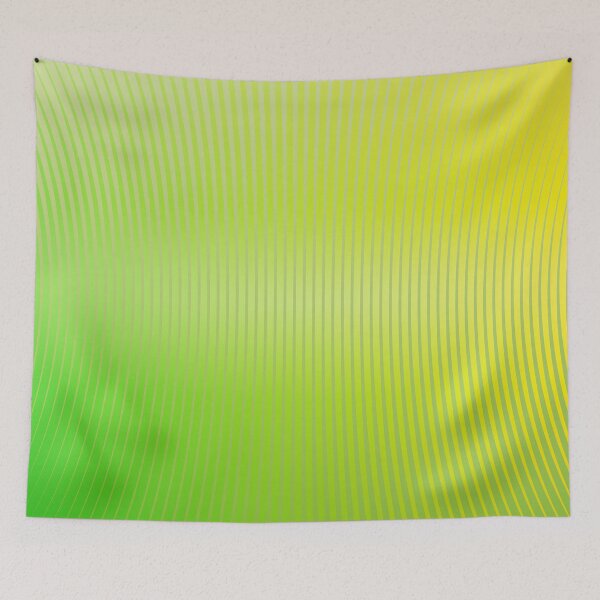 Aperçu de l'œuvre Trame de lignes courbes vert pomme et jaune vif, art optique créée et vendue par LaBeauteEtMoi.