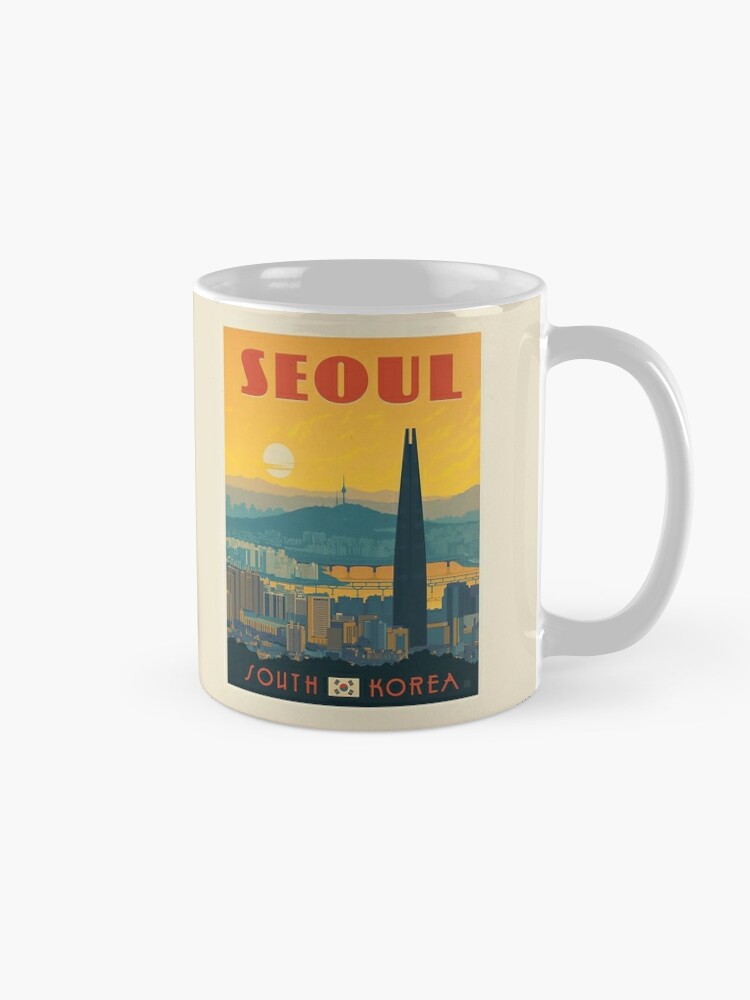 Seoul Coffee Mug South Korea Skyline City Tea Cup Souvenir