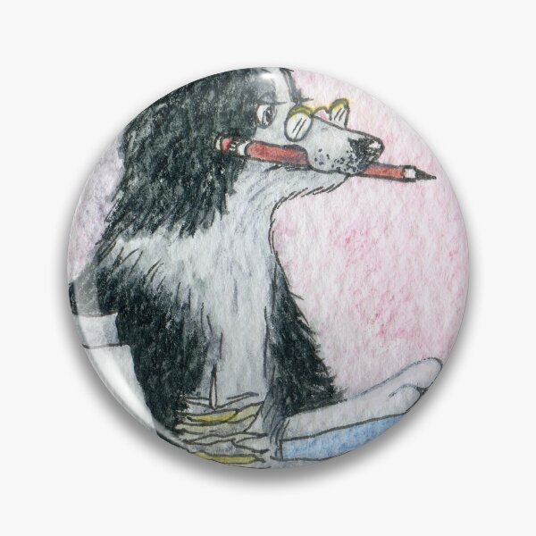 Item preview, Border Collie dog rounding up the figures, doing up the accounts; accountant designed and sold by SusanAlisonArt.