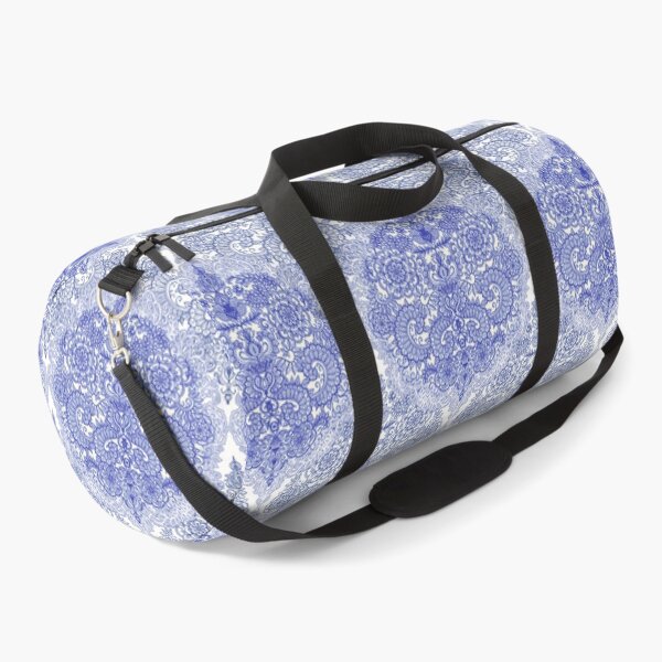 Item preview, Happy Place Doodle in Cornflower Blue, White & Grey designed and sold by micklyn.