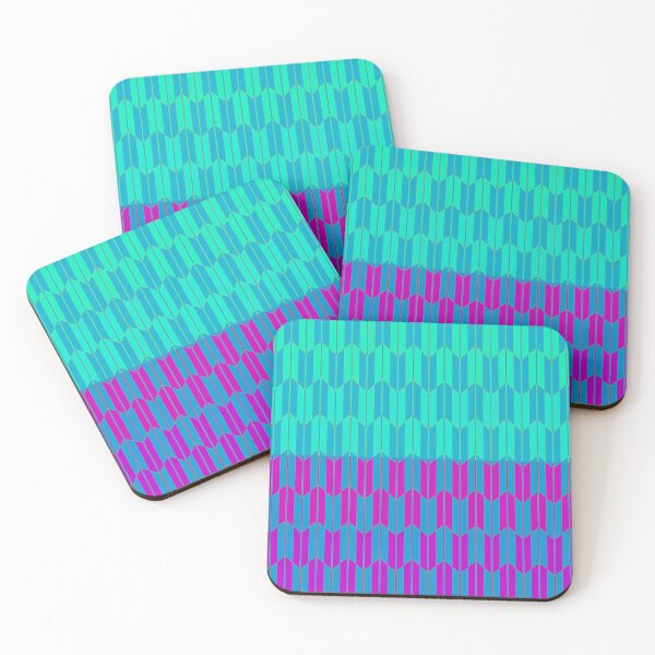 Item preview, FUCHSIA PURPLE AQUA BLUE YABANE MOTIFS Antique Japanese Arrow Pattern designed and sold by BulganLumini.
