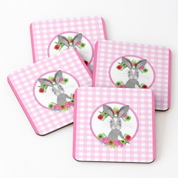Item preview, Cute Whimsical Girly Bunny Rabbit Floral Wreath Design designed and sold by Artification.