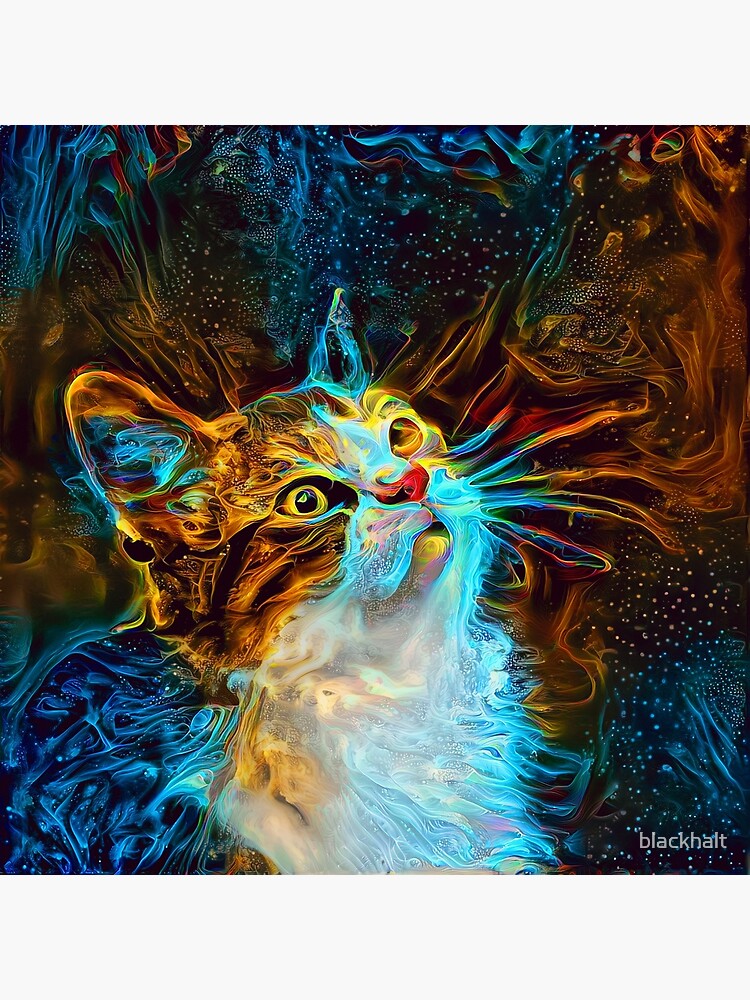 Thumbnail 3 of 3, Poster, Abstractions of abstract abstraction of cat designed and sold by blackhalt.