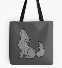 Solid Gray Howling Wolf Pup Tote Bag