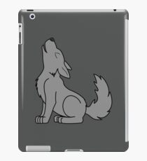 Solid Gray Howling Wolf Pup iPad Case/Skin