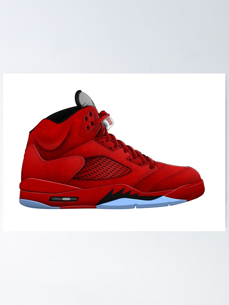 Jordan RED SUEDE Air Sneaker Poster for Sale by SneakerShop