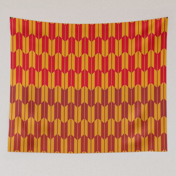 Item preview, RED YELLOW BROWN YABANE MOTIFS Antique Japanese Arrow Pattern designed and sold by BulganLumini.