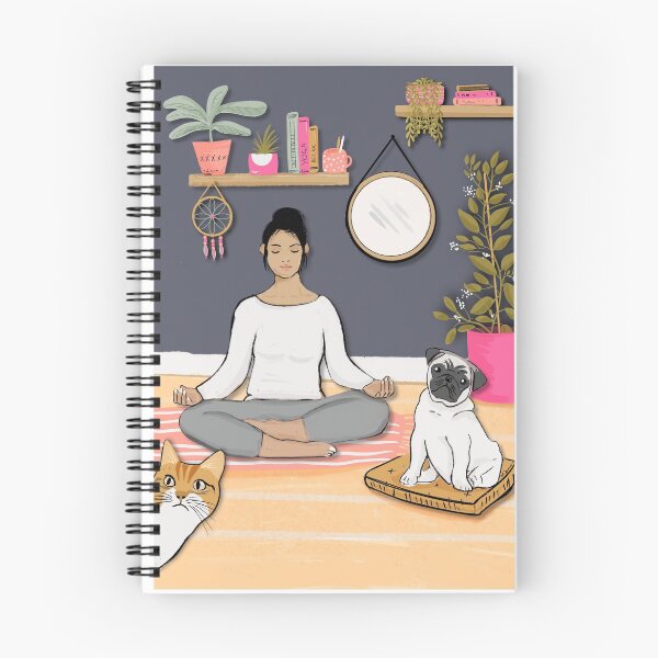 Item preview, Yoga with my pug and nosey cat designed and sold by TheArtyApples.