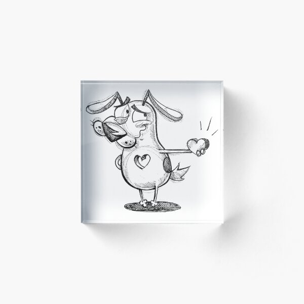 courage the cowardly dog giving love, gift heart, expanded heart Acrylic Block