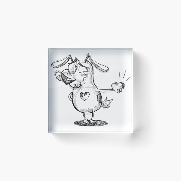 courage the cowardly dog giving love, gift heart, expanded heart Acrylic Block