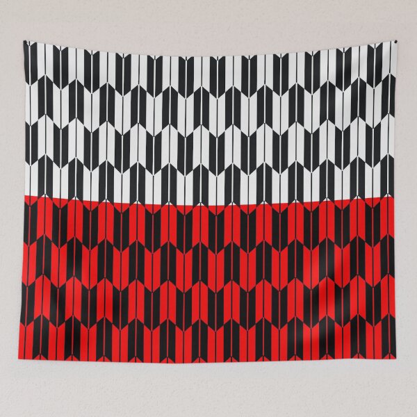 Item preview, BLACK WHITE RED YABANE MOTIFS Antique Japanese Arrow Pattern designed and sold by BulganLumini.