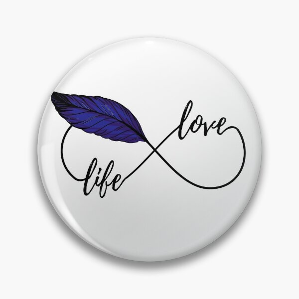 Item preview, Yoga - love life! eternity Symbol with feather blue designed and sold by BLucknerDesign.