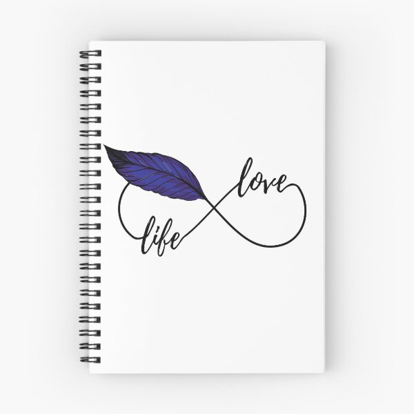 Item preview, Yoga - love life! eternity Symbol with feather blue designed and sold by BLucknerDesign.