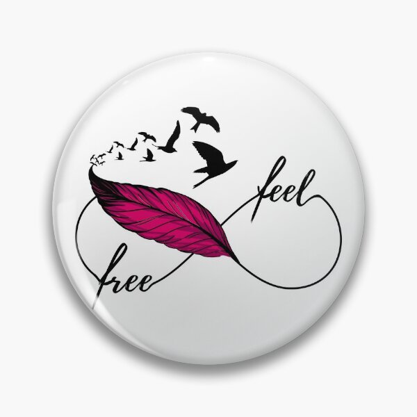Item preview, Yoga - feel free! eternity Symbol with feather and birds red designed and sold by BLucknerDesign.