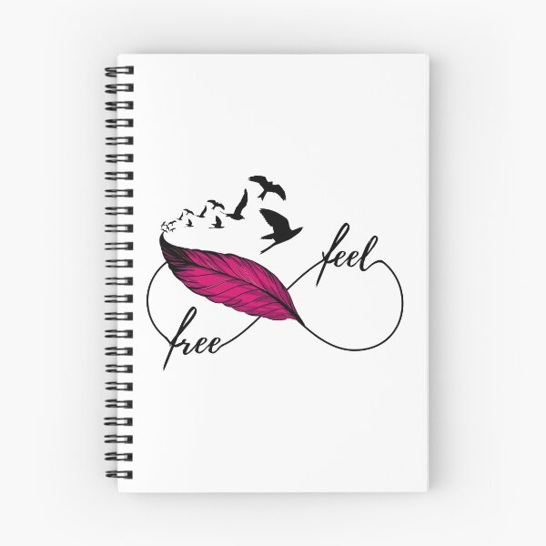Item preview, Yoga - feel free! eternity Symbol with feather and birds red designed and sold by BLucknerDesign.