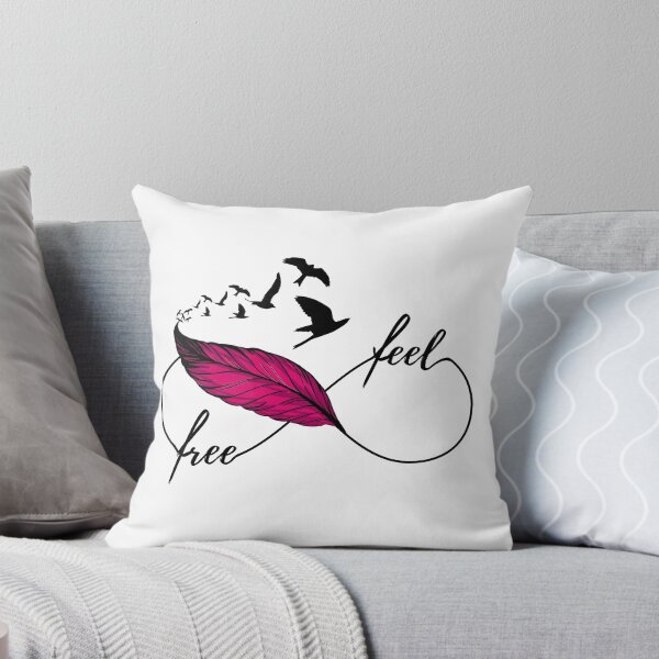Item preview, Yoga - feel free! eternity Symbol with feather and birds red designed and sold by BLucknerDesign.