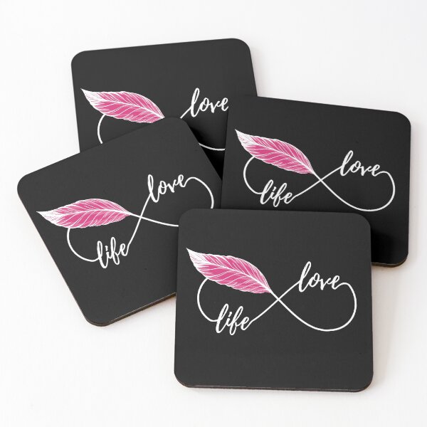 Item preview, Yoga - love life! eternity Symbol with feather redw designed and sold by BLucknerDesign.
