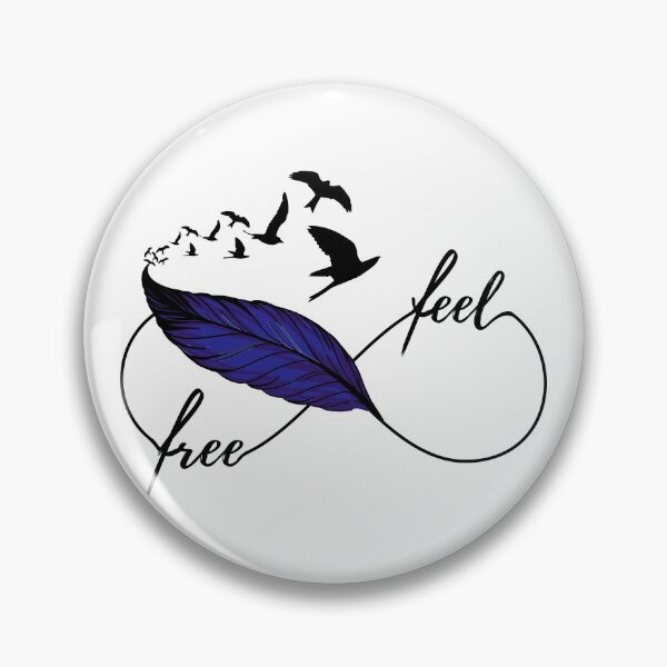 Item preview, Yoga - feel free! eternity Symbol with feather and birds blue designed and sold by BLucknerDesign.