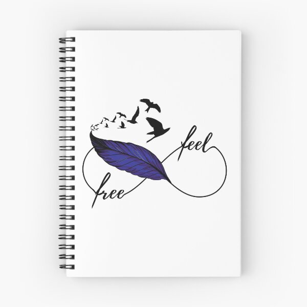 Item preview, Yoga - feel free! eternity Symbol with feather and birds blue designed and sold by BLucknerDesign.