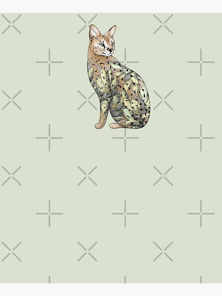 "Serval Cat in Lotus Flower Tattoo" Apron by runcatrun Redbubble