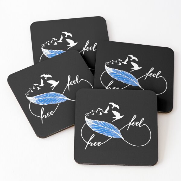Item preview,  Yoga - feel free! eternity Symbol with feather and birds bluew designed and sold by BLucknerDesign.