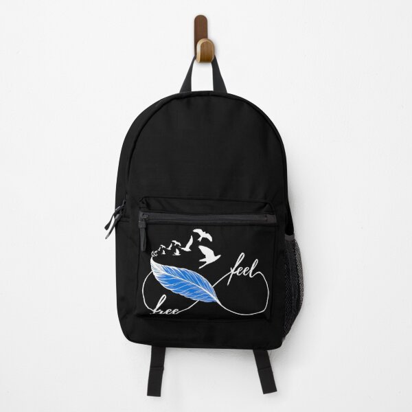 Item preview,  Yoga - feel free! eternity Symbol with feather and birds bluew designed and sold by BLucknerDesign.
