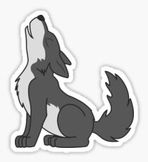Gray Howling Wolf Pup Sticker