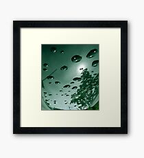 City After Rain (green) Framed Print