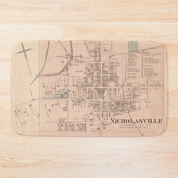 Item preview, Vintage Map of Nicholasville KY (1877) designed and sold by BravuraMedia.