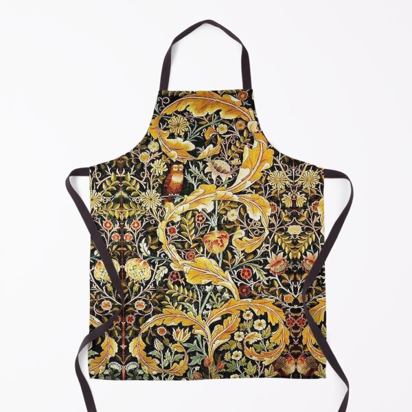 Item preview, OWL ON ACANTHUS LEAVES AND FLOWERS Yellow Brown Floral designed and sold by BulganLumini.