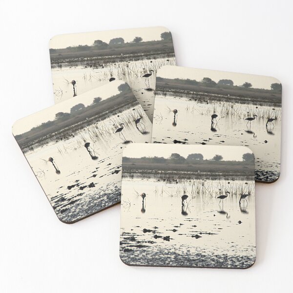 Item preview, Flamingos Wading River Bank Landscape designed and sold by worldways.