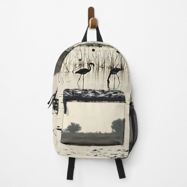 Item preview, Flamingos Wading River Bank Landscape designed and sold by worldways.