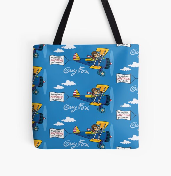 Guy Fox I Love Flying All Over Print Tote Bag