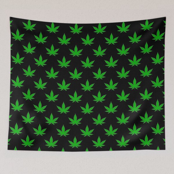 Item preview, Weed Leaf Pattern (black baground) designed and sold by Pendy777.
