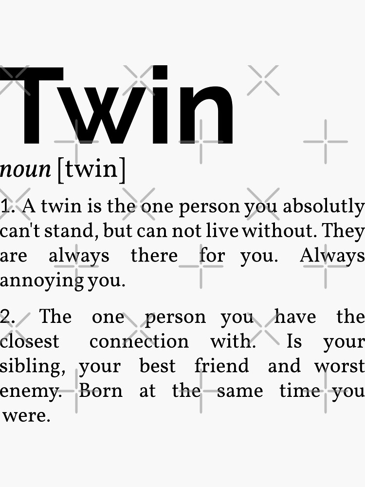 "Twin Definition I" Sticker for Sale by lemonpepper Redbubble
