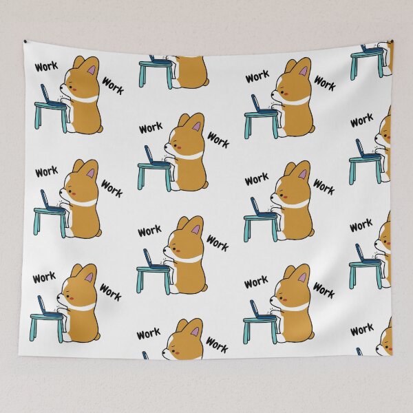 Item preview, Work From Home Corgi designed and sold by Hustlercredo.