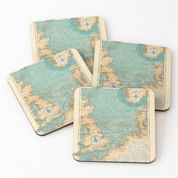 Item preview, Vintage North Sea Viking & Norse Routes Map (1906) designed and sold by BravuraMedia.