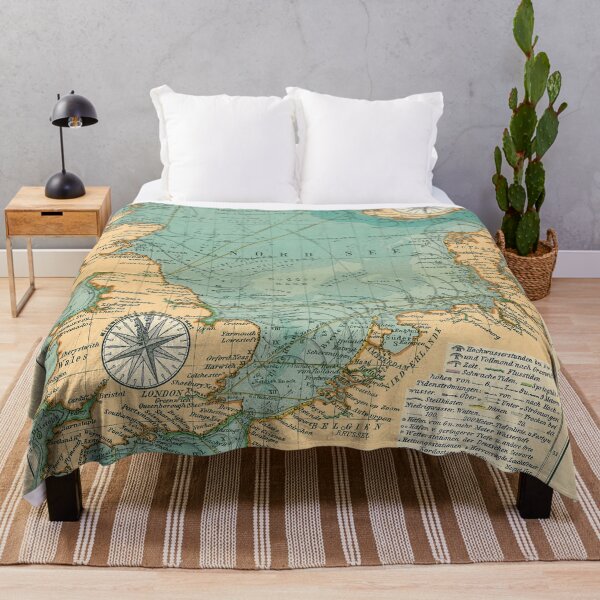 Item preview, Vintage North Sea Viking & Norse Routes Map (1906) designed and sold by BravuraMedia.