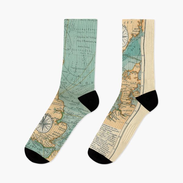 Item preview, Vintage North Sea Viking & Norse Routes Map (1906) designed and sold by BravuraMedia.